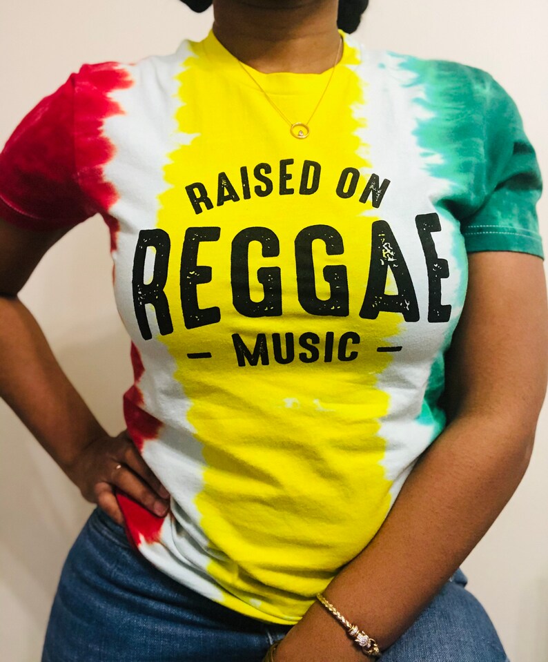 DJ shirt Jamaica Shirt Music Shirt Raised on Reggae Music Buju Bob Marley Rasta Shirt