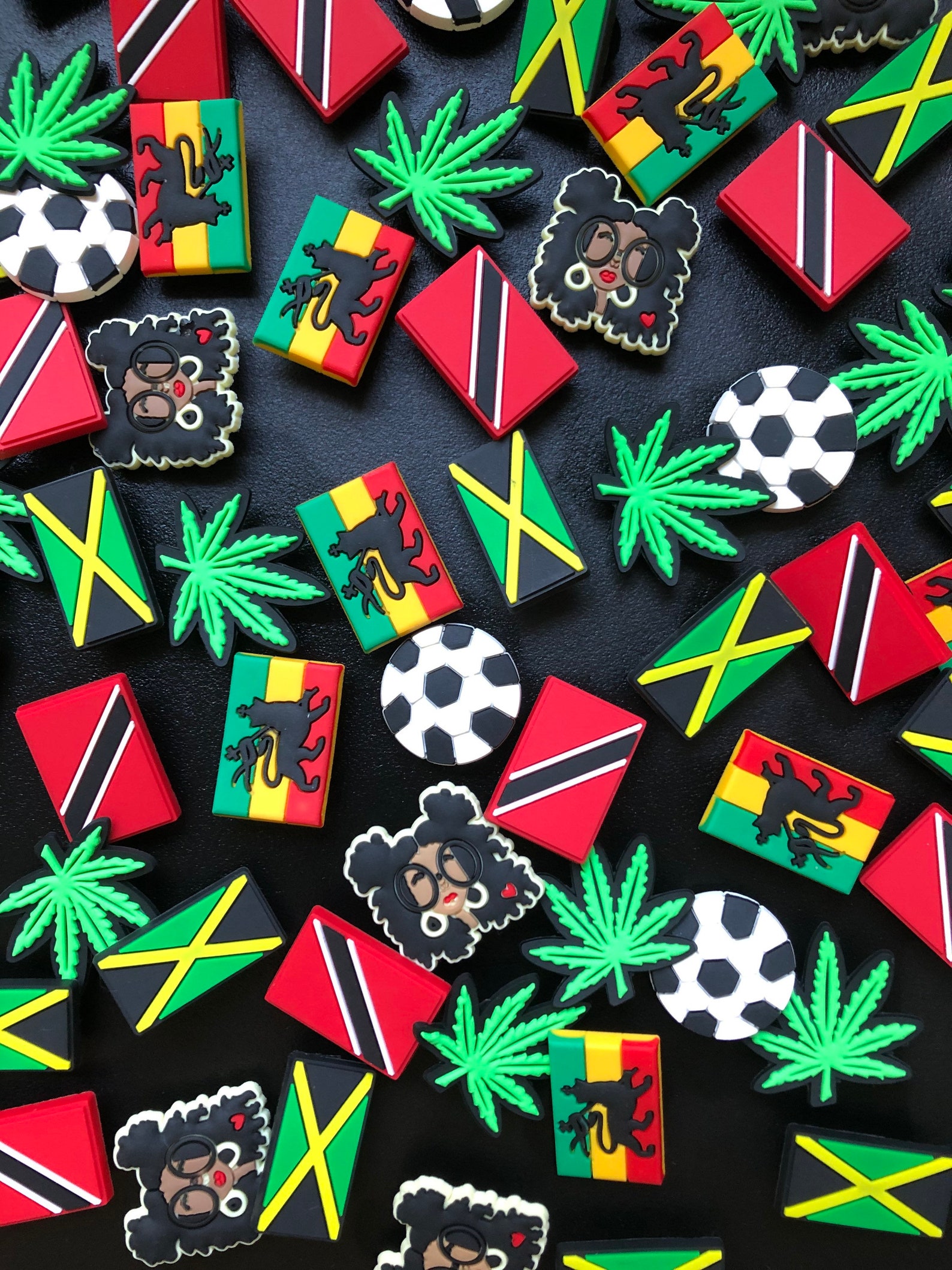 Jamaican Croc Charms Caribbean Croc charms Jamaican Flag Etsy