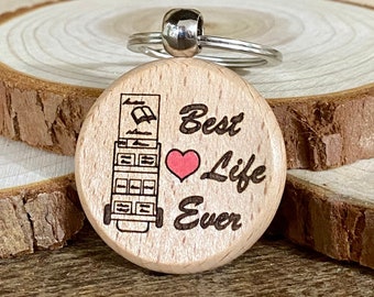 Best Life Ever Wood Keychain - Cart Witnessing