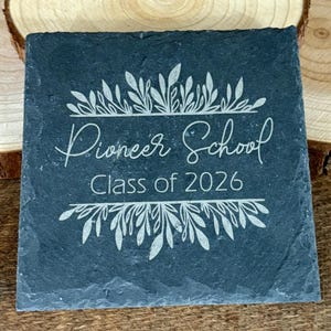2026 Pioneer School Slate Drink Coasters