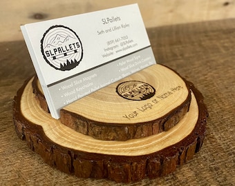 Customized Wood Slice Business Card Holder