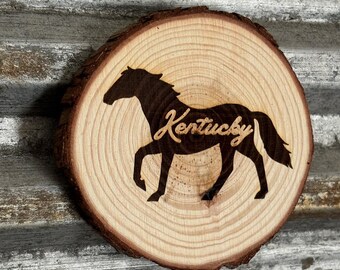 Kentucky Pferd Magnet - Holzscheibe