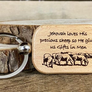 Elder Appreciation Wood Keychain Precious Sheep / Gifts in Men image 1