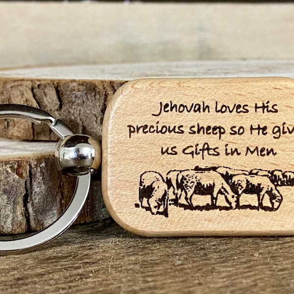 Elder Appreciation Wood Keychain - Precious Sheep / Gifts in Men