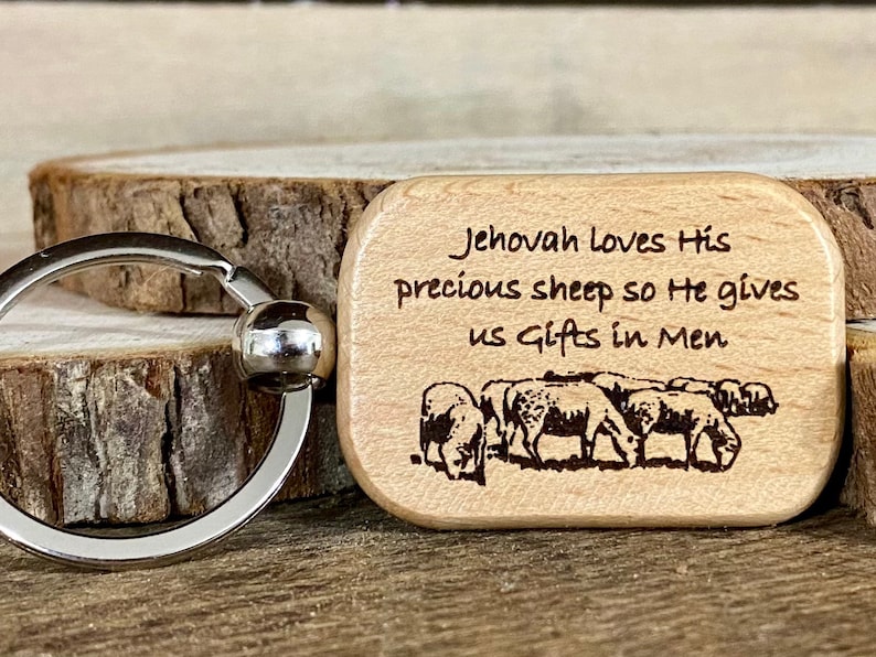 Elder Appreciation Wood Keychain Precious Sheep / Gifts in Men image 1