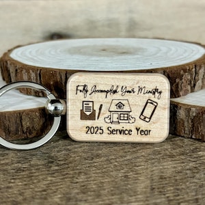 2025 Service Year Wood Keychain - Fully Accomplish Your Ministry Pioneer Gift