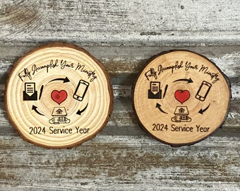 2024 Service Year Pioneer Gift; Fully Accomplish Your Ministry Wood Slice Magnet