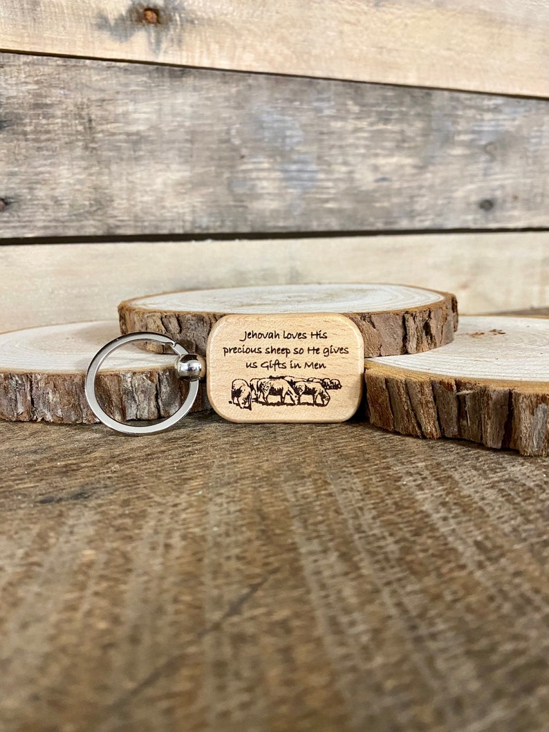 Elder Appreciation Wood Keychain Precious Sheep / Gifts in Men image 2