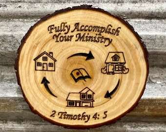 Pioneer Appreciation Wood Slice Magnet - Fully Accomplish Your Ministry