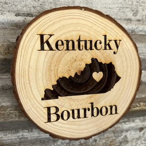 Kentucky Bourbon Wood Slice Magnet
