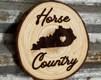 Pferd Country Kentucky Holzscheiben Magnet