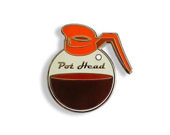 Pot Head Coffee Pin -  MediThings/ MediPins / Medical Student /Nursing /Coffee Lover /Doctor/Medicine/Healthcare worker/Enamel Pin