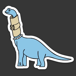 Feel Seen Friends™ Broke Neck Betty Sticker-Doctor/Healthcare/Nurse/MediThings/Medical Gifts/Medical Humor/Dinosaur/Matte Sticker