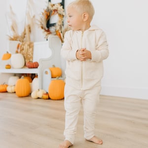 Bamboo Joggers. Oatmeal Colored Joggers. Baby Pants. Toddler Sweats. Organic Clothing. Organic Joggers. Childrens Pants. Joggers. Kid Sweats image 1