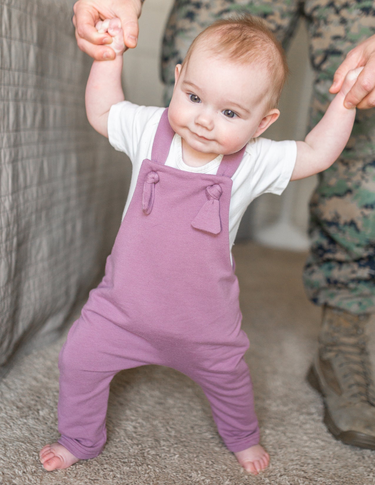 Purple knotted overalls. Kids overalls. Toddler overalls. Baby Etsy