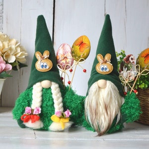 Easter Decoration Bunny Gnomes with Easter Eggs, Easter Gift Decor, Home Scandinavian Gnome, Easter Gnome Tray Decorations, Spring Rabbit