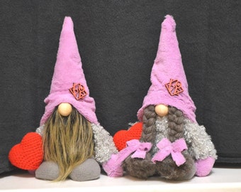 Purple Valentine's Day Gnomes: Scandinavian Decor, Good Luck Talisman
