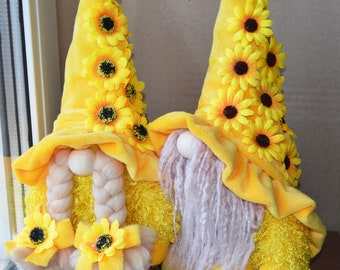 Sunflower Gnome, Spring Gnomes, Easter gnomes, Home decor, Gnome gift, Flower gnome, Summer Gnome