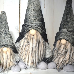 Super Soft Gray Gnome in a Fur Hat, Scandinavian Gnomes, Forest Gnome ...