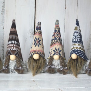 Gray Gnomes Scandinavian, Set of Gnomes, Tomte Nisse, Farmhouse Holiday ...