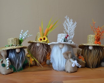 Seasonal Gnome Decoration: Spring, Summer, Autumn, Winter