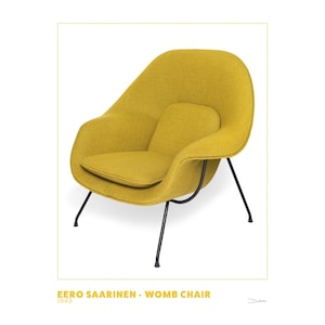 Mid Century Modern Eero Saarinen Womb Chair Photography Print - Iconic Modern Design Wall Art