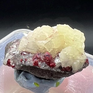 Crystal CINNABAR, Natural Gem CINNABAR White Dolomite Matrix Mineral Specimen # A2312