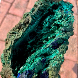 4260g Crystal Sparkly Azurite ，Natural green Malachite azurite geode minerals specimens