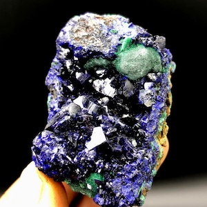 Crystal Azurite,  Natural Blue Azurite Crystal , Sparkly Azurite Mineral Specimen  # A1763