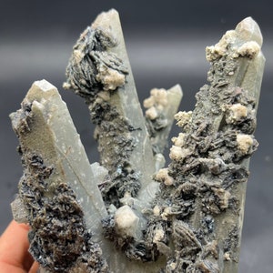 Excellent specularite Quartz Crystal Cluster Mineral Specimen from Inner Mongolia #A2072