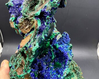 アズライトマラカイト結晶標本 - 天然の青と緑の美しさ - Etsy 日本