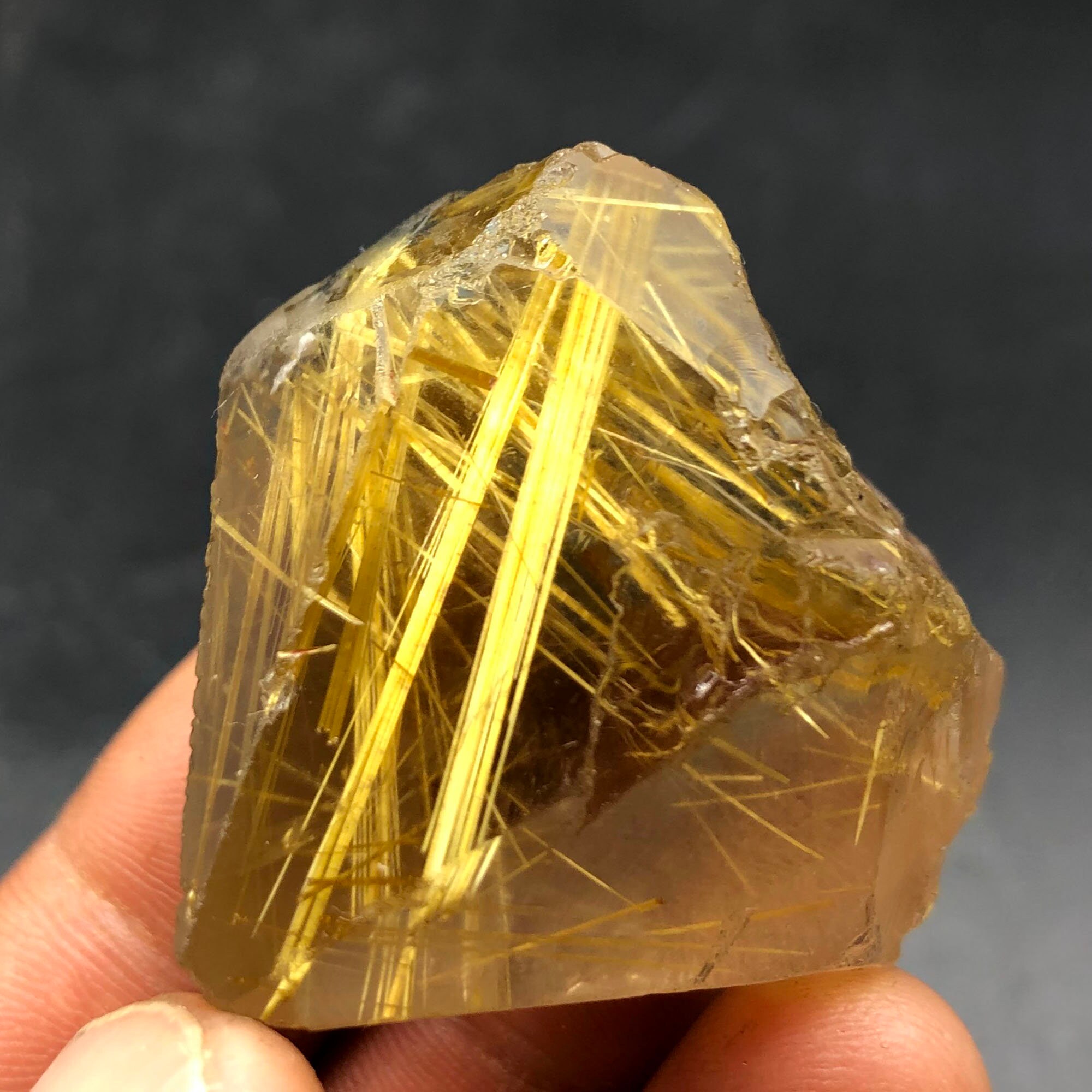 Crystal Natural Clear Golden Hair Crystal Quartz Specimen Etsy