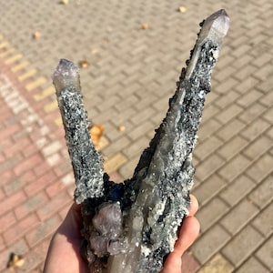 Excellent specularite Quartz Crystal Cluster Mineral Specimen from Inner Mongolia #A2073