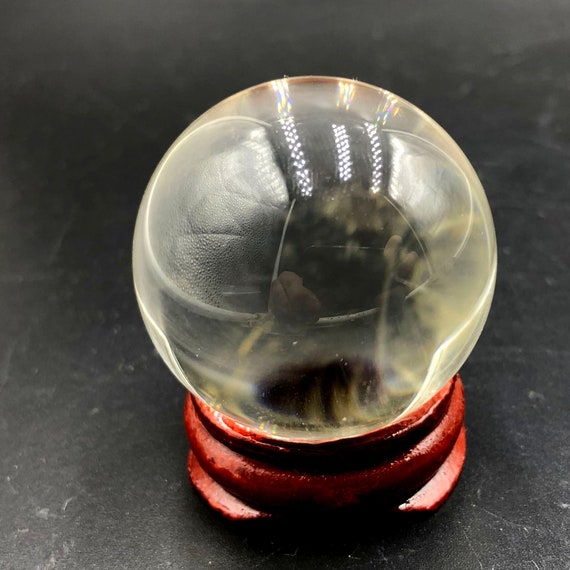 天然水晶球 クリア 美しいブルー デュモルチェライトクォーツ 七色