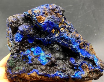 Natural Blue Azurite Crystal , Sparkly Druzy Azurite , Green Malachite Azurite Mineral Specimen  # A1728
