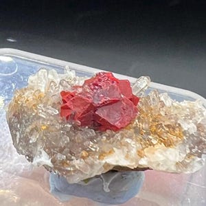 Crystal CINNABAR, Natural Gem CINNABAR White Dolomite Matrix Mineral Specimen # A2314