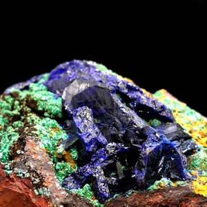 Crystal Big Azurite ,Natural Blue Azurite Mineral Specimen,  Large sapphire crystals ,Christmas gift #1288