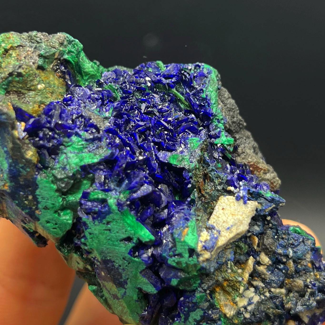 アズライト 天然の美しいブルーアズライト マラカイト 鉱物標本 #A2337