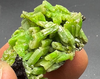CRYSTAL ,Excellent Pyromorphite Crystal Cluster Mineral Specimen ,Green Pyromorphite  # 216
