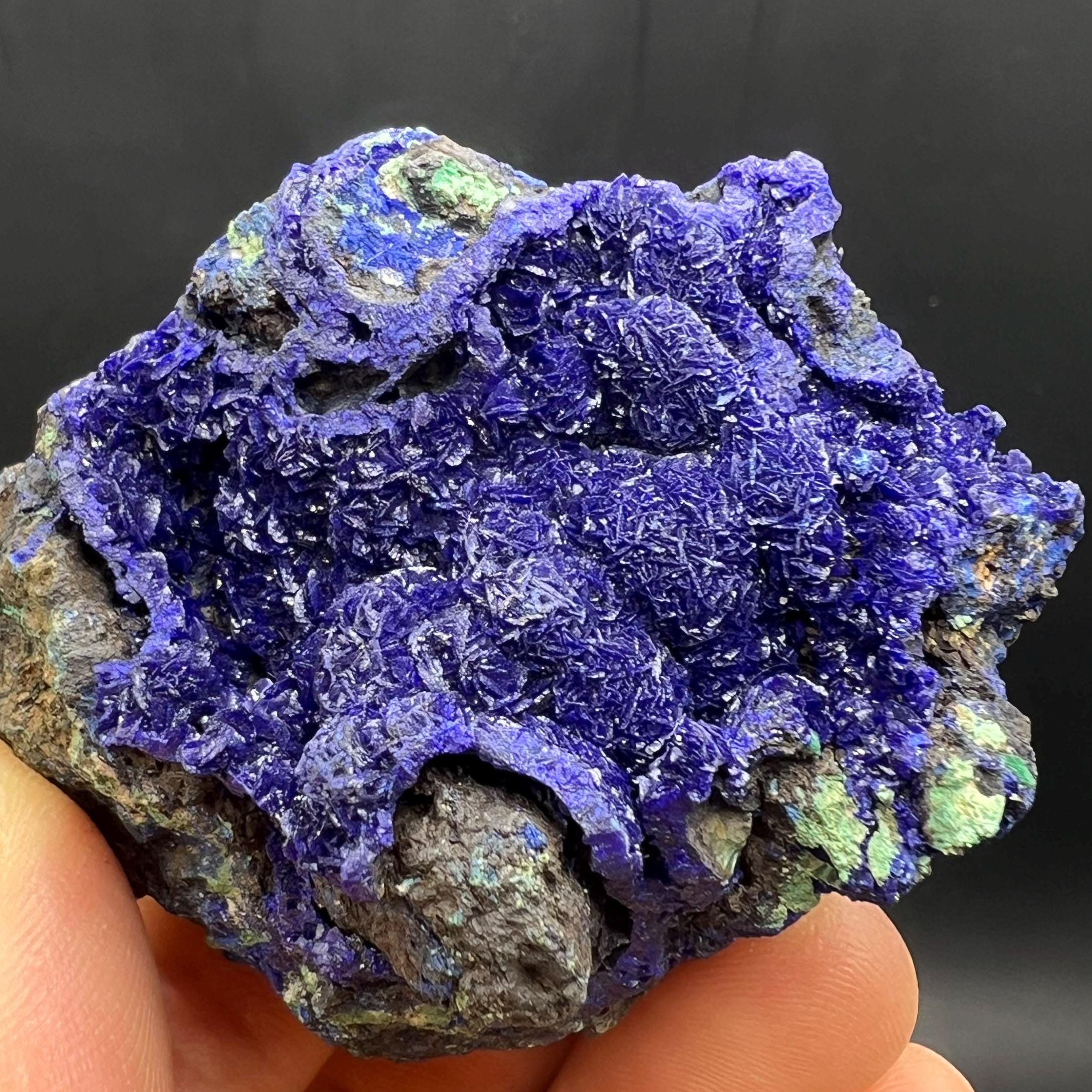 アズライトフラワー　超高品質 天然ブルーアズライトクリスタル、安徽省産の美しいアズライト # A2316