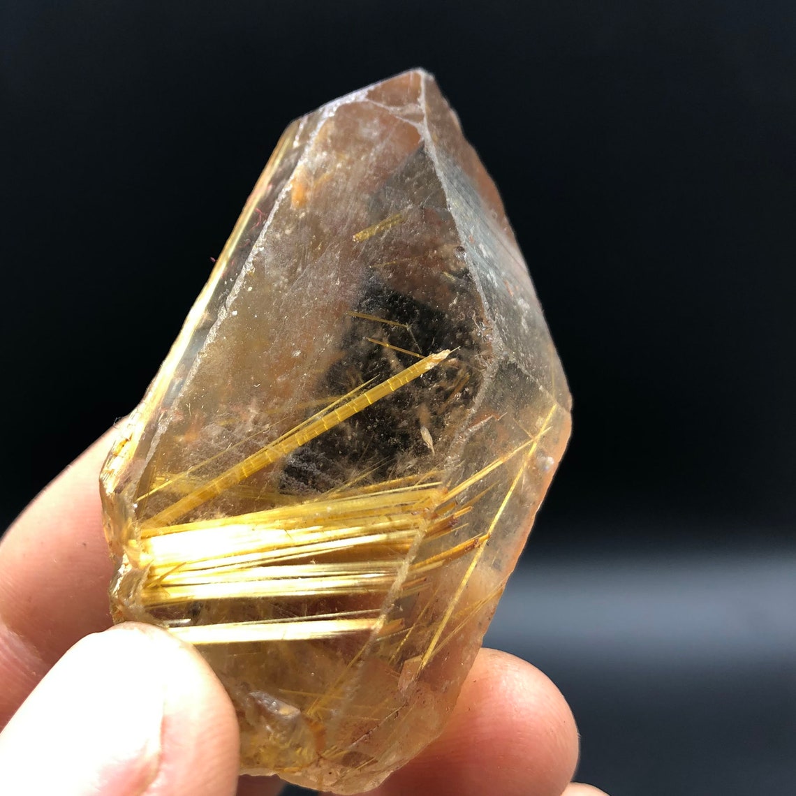 Crystal Natural Clear Golden hair crystal Quartz Specimen Etsy