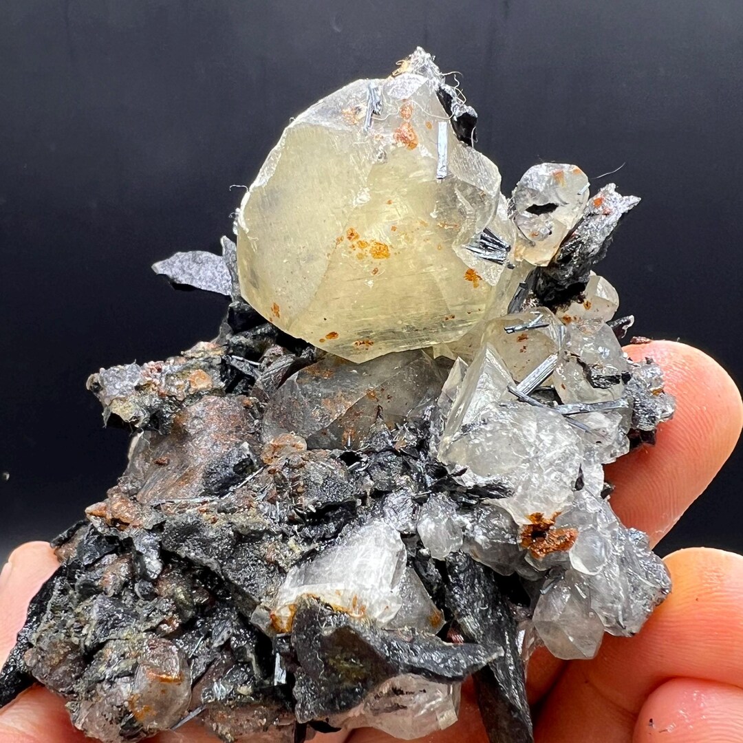 Stibnite，pretty Natural Specimen Stibnite Calcite Crystal Mineral ...