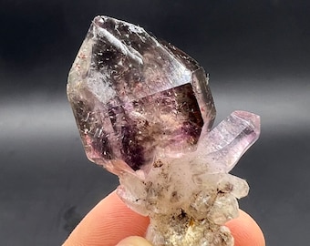 Super Seven Crystal Very Rare Perfectly Formed Scepter Quartz Raw Stone Amethyst  Quartz Lepidocrocite Rutile，#1974