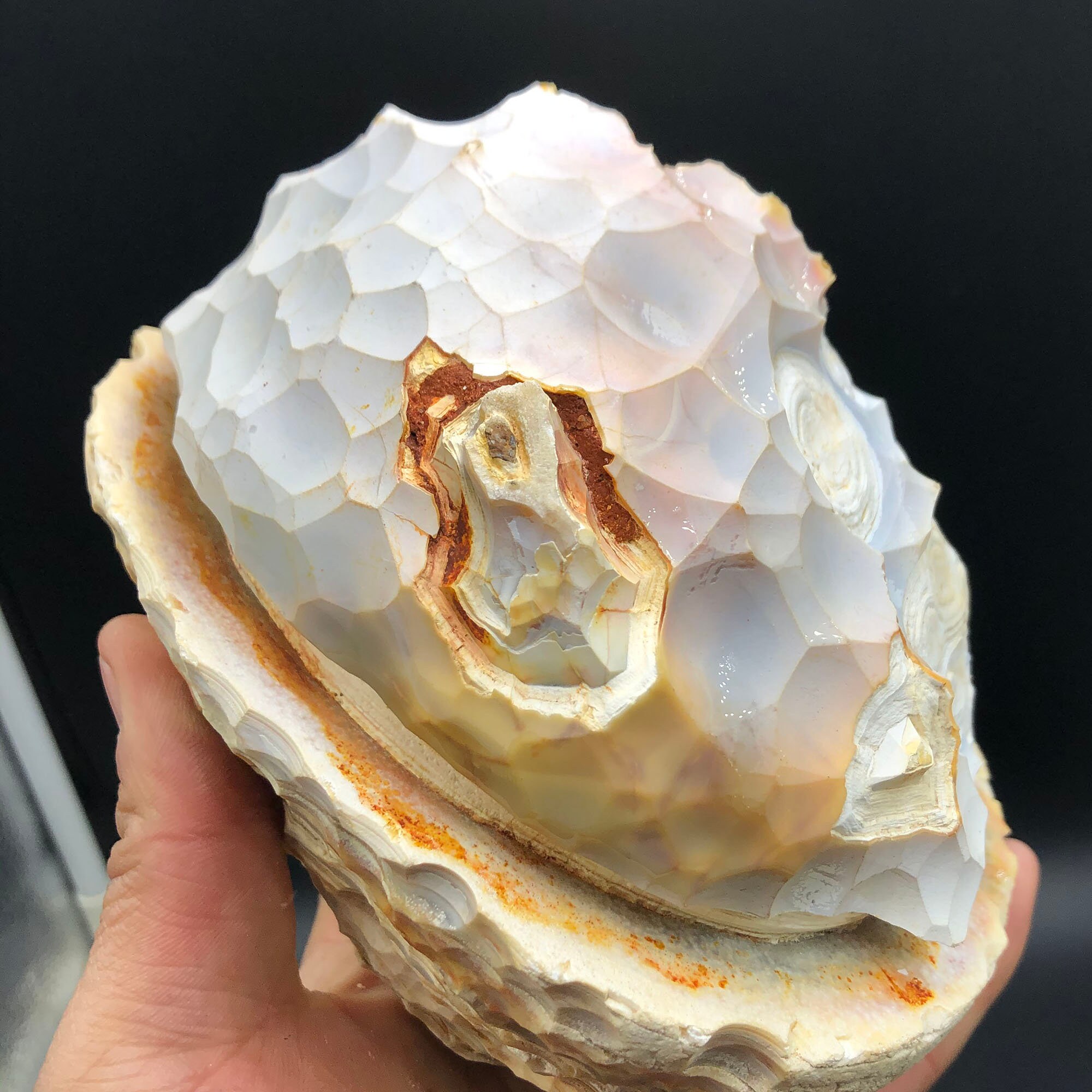 天然の白瑪瑙ジオードクリスタル、瑪瑙ジオード、非常に美しい瑪瑙の卵