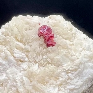 Crystal CINNABAR, Natural Gem CINNABAR White Dolomite Matrix Mineral Specimen  # A1983