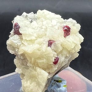 Crystal CINNABAR, Natural Gem CINNABAR White Dolomite Matrix Mineral Specimen # A2313