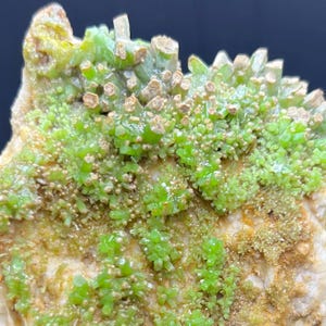 Piromorfita de alta calidad, excelente espécimen mineral de cúmulo de cristales de piromorfita, piromorfita verde #A2215