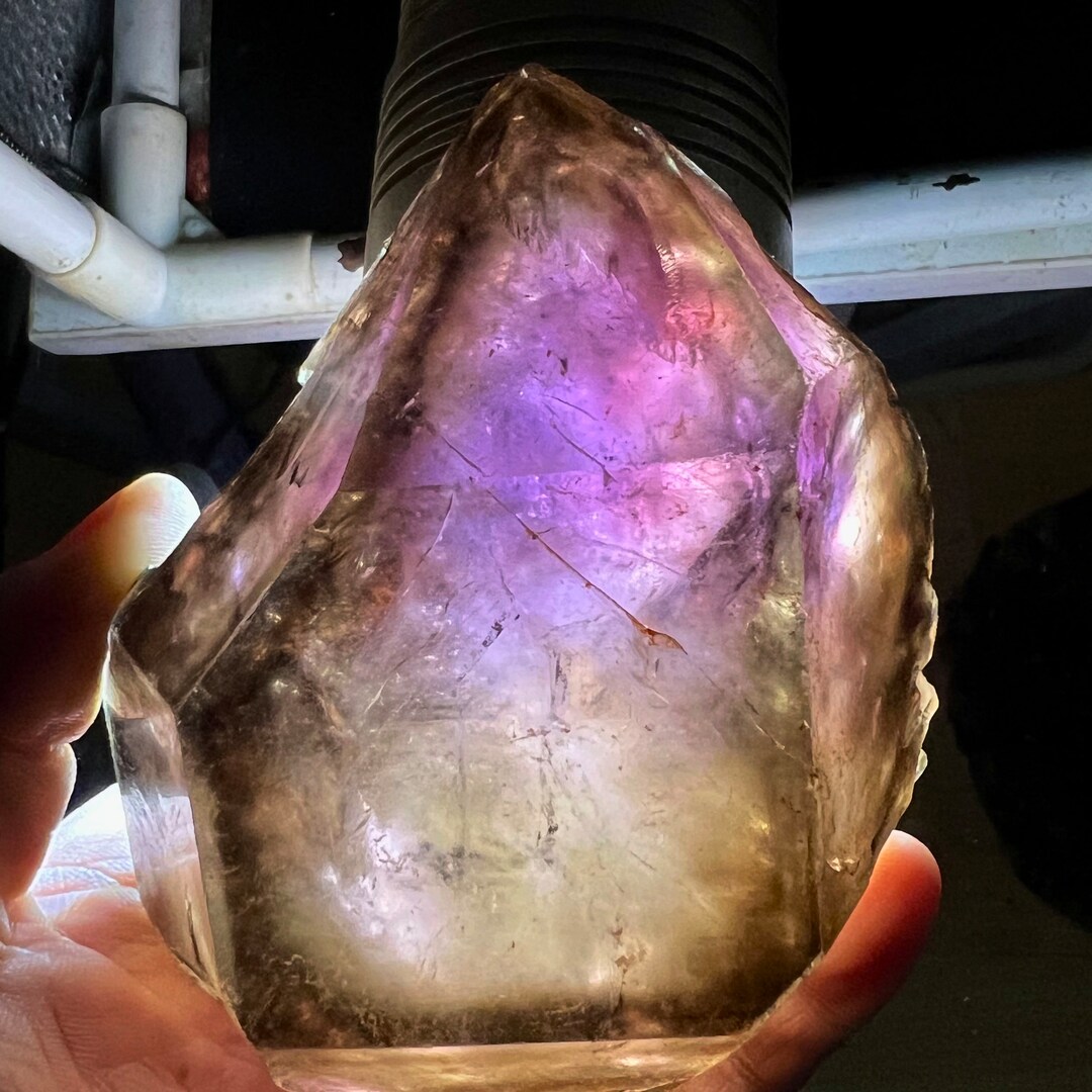Super Seven Crystal Very Rare Perfectly Formed Backbone Quartz Raw Stone Amethyst Quartz Pyramid
