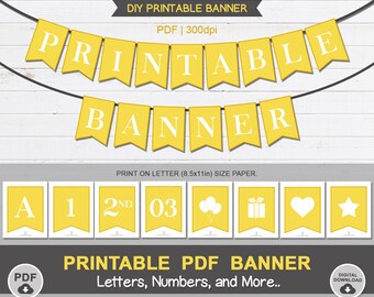 yellow banner etsy
