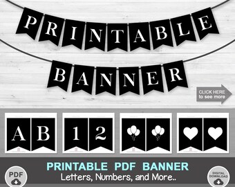 black white banners etsy